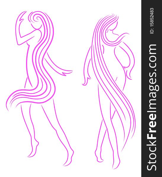 Women line vector by illustrator