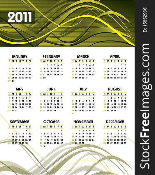 2011 Calendar with Abstract Background. 2011 Calendar with Abstract Background.