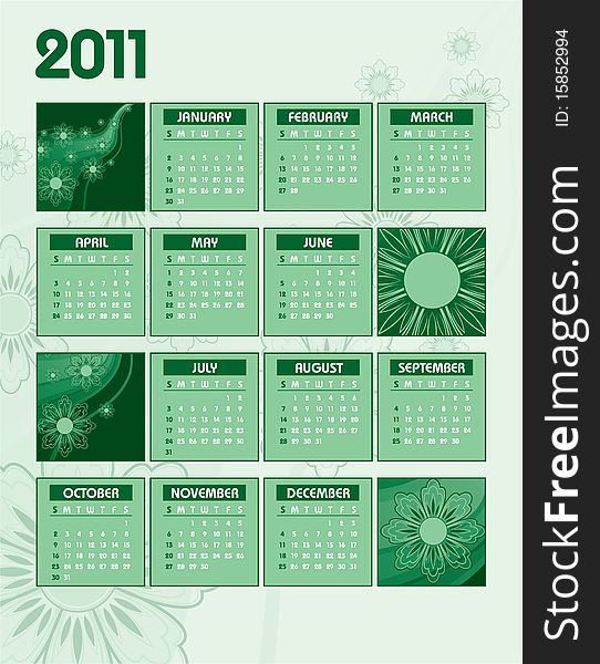 2011 Calendar with Abstract Background. 2011 Calendar with Abstract Background.