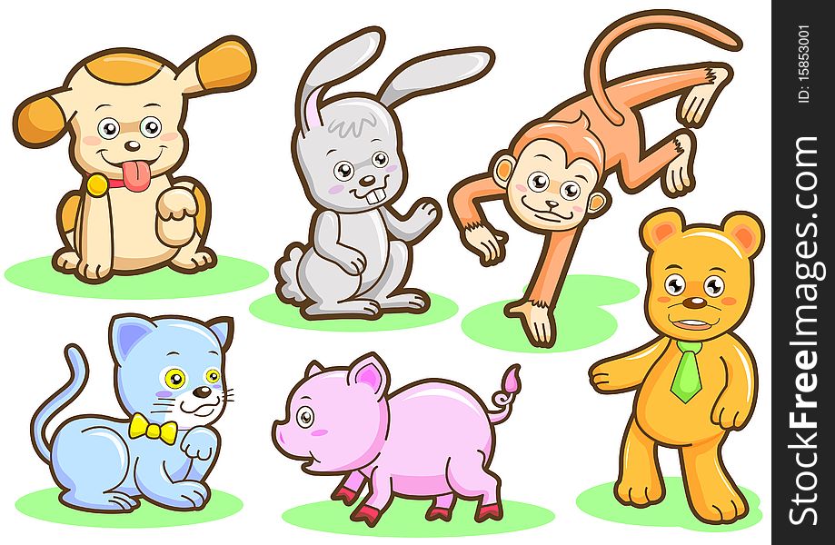 Animal cartoon collection vecter isolated. Animal cartoon collection vecter isolated