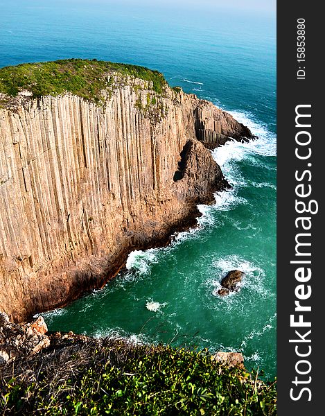 Steep cliff sea