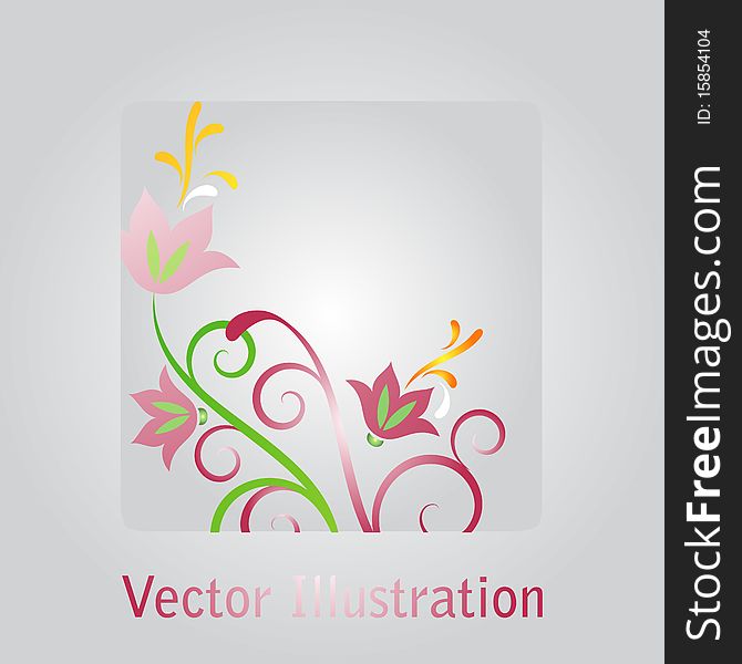 Floral Frame Elements - vector illustration