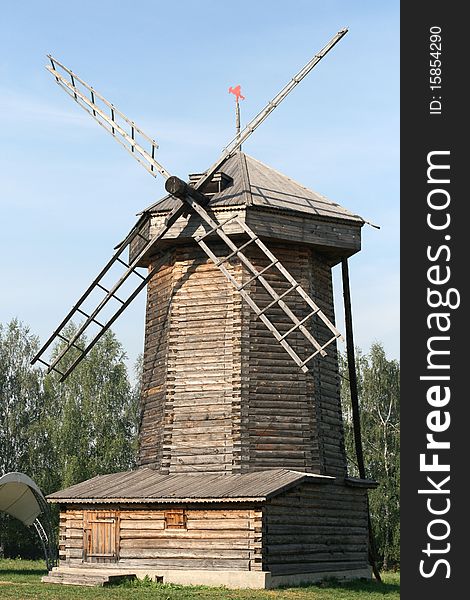 Old wooden windmill