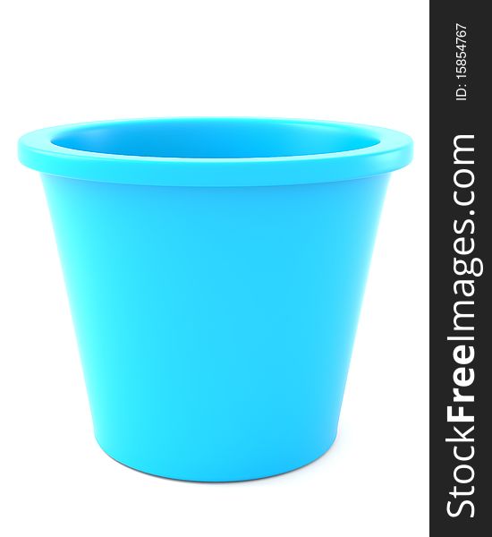 Blue flower pot isolated on white background