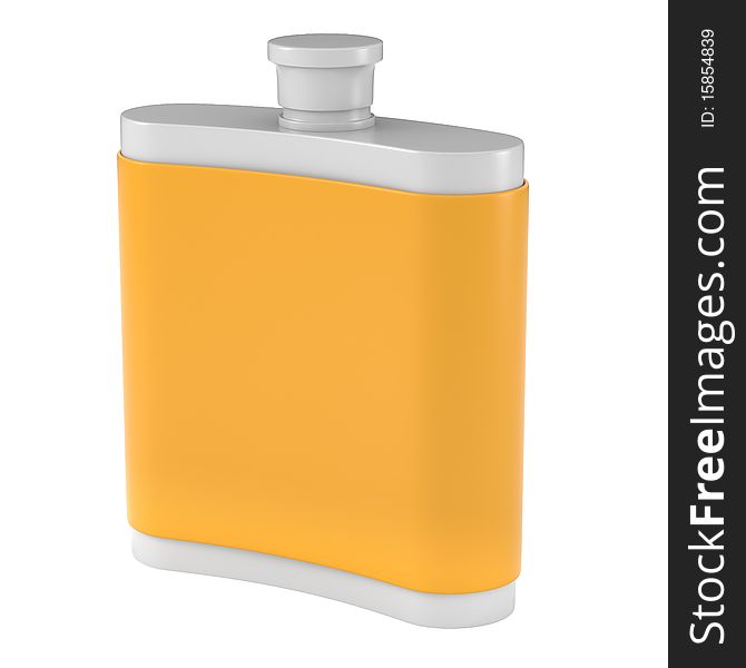 Flask isolated on white background. Made in 3d