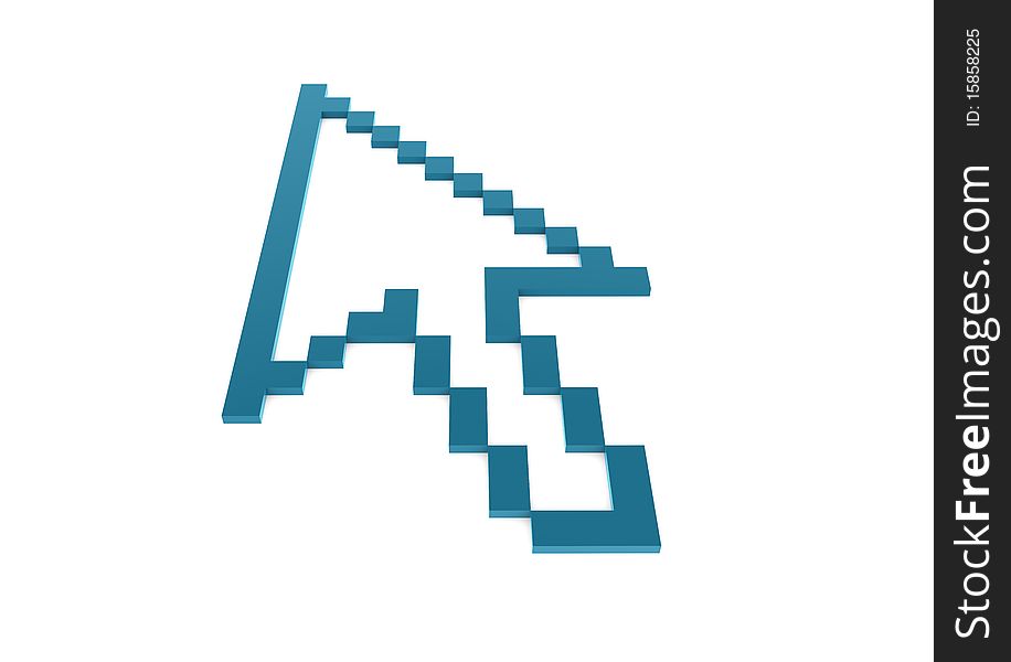 A 3D rendered illustration pixel business graph arrow blue. A 3D rendered illustration pixel business graph arrow blue