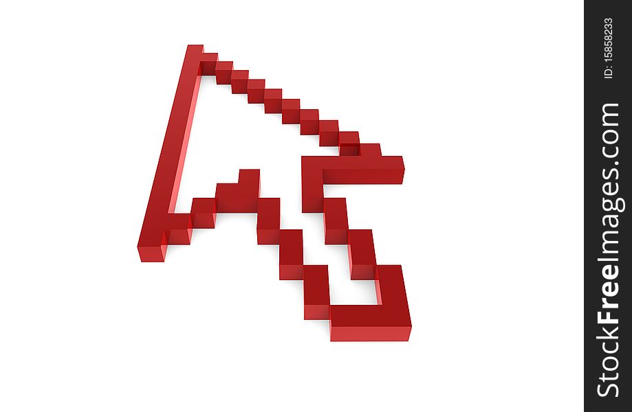 3d pixel Business graph arrow red