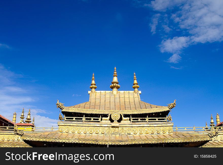 There is golden roof in jokhang monastery. There is golden roof in jokhang monastery.