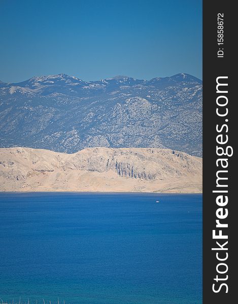 Panorama of the beautiful bay and mountains