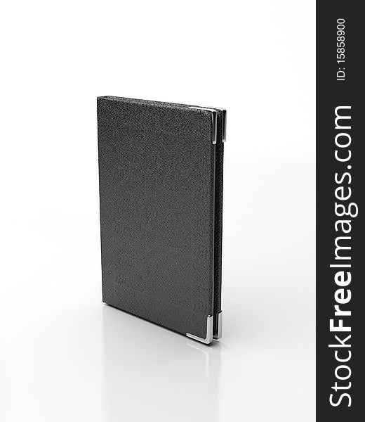 Leather notepad isolated by white