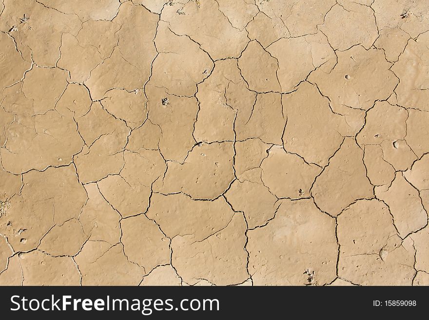 The texture of dry cracked earth