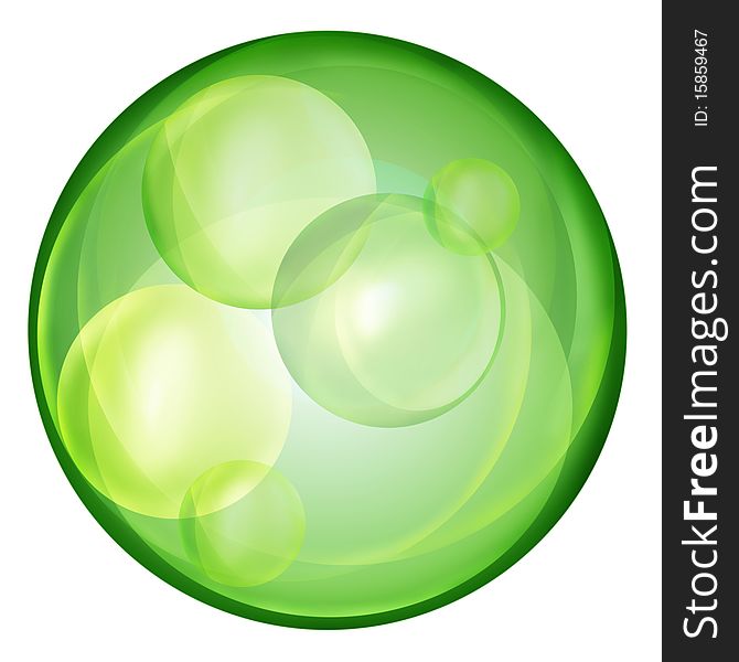 Clear Green Ball On White Background