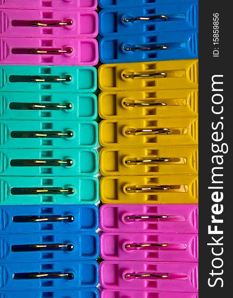 The texture of color cloth pegs. The texture of color cloth pegs