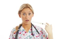 Humorous Portrait Of Young Nurse Royalty Free Stock Photo Humorous Portrait Of Young Nurse Royalty Free Stock Photo