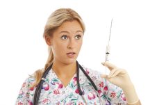 Humorous Portrait Of Young Nurse Royalty Free Stock Photos Humorous Portrait Of Young Nurse Royalty Free Stock Photos