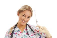 Humorous Portrait Of Young Nurse Royalty Free Stock Images Humorous Portrait Of Young Nurse Royalty Free Stock Images