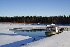 Fishing Boat In Wintertime Stock Photography Fishing Boat In Wintertime Stock Photography