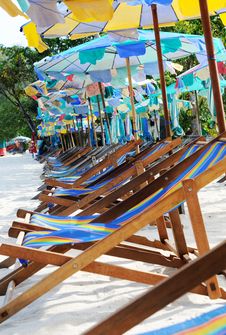 Beach Umbrellas And Sunbeds Stock Photos Beach Umbrellas And Sunbeds Stock Photos