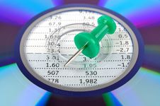 CD, Drawing Pin And Data Sheet Stock Photos CD, Drawing Pin And Data Sheet Stock Photos