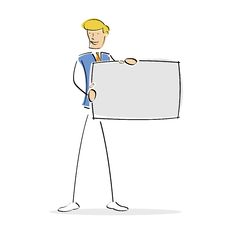 Vector Man Holding Blank Board Stock Photos Vector Man Holding Blank Board Stock Photos