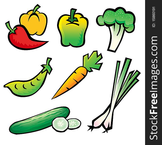Vegetable illustration for multi purpose usage