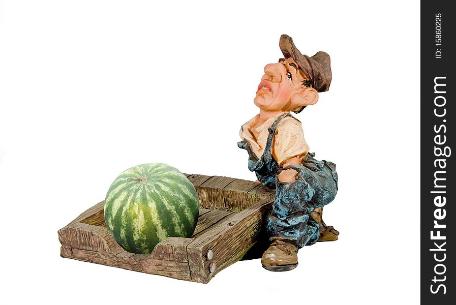 A farmer and a watermelon