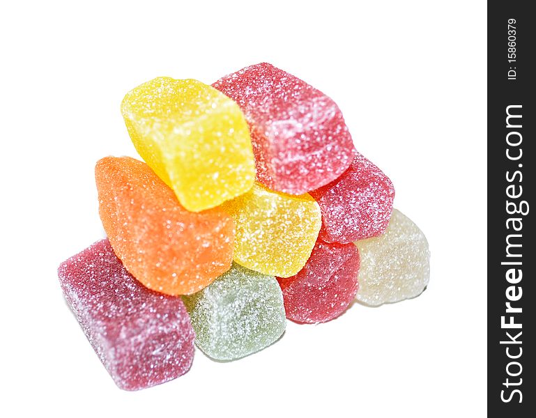 Fruit candy is combined in hills on color. Fruit candy is combined in hills on color