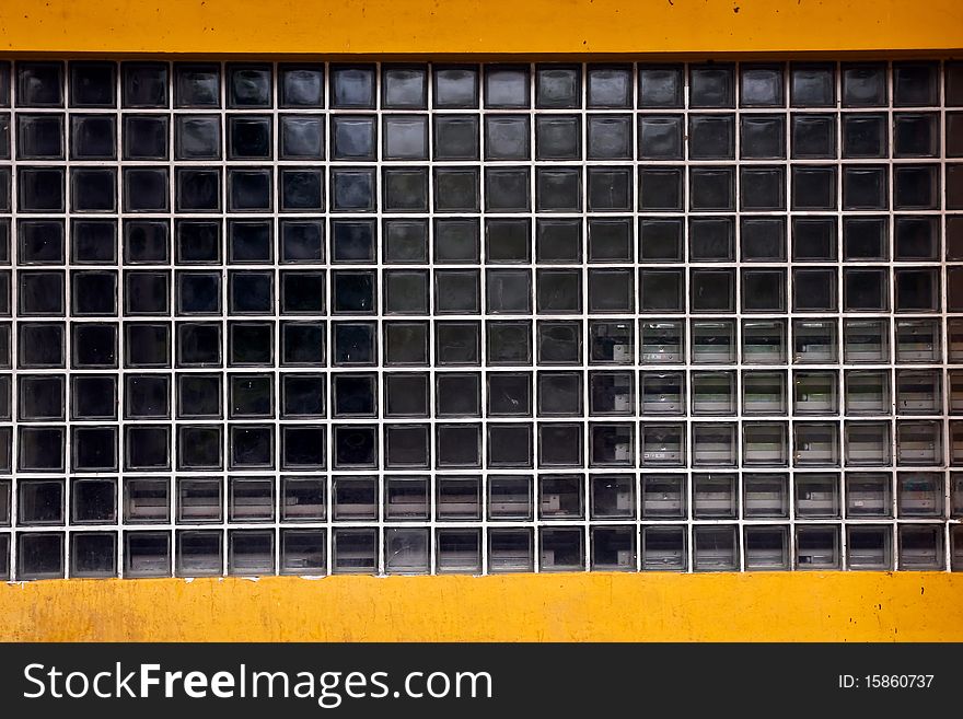 The pattern of glass block window