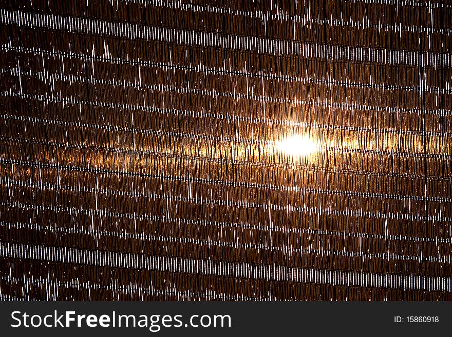 Texture of roof foil on sunlight