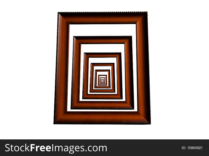 Wooden photo frames isolated on white background