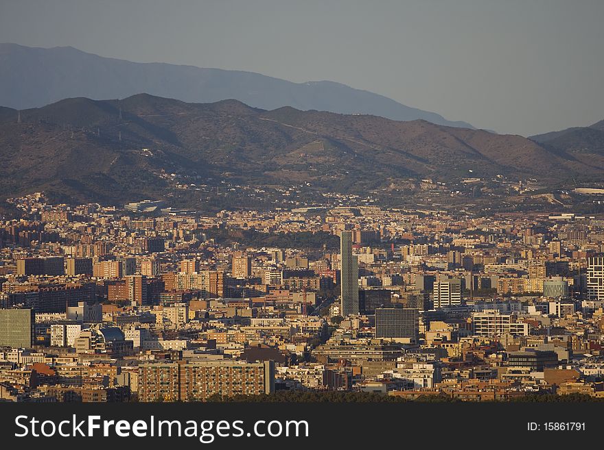 Panoramic view of Barcelona from Parc de Montjuic