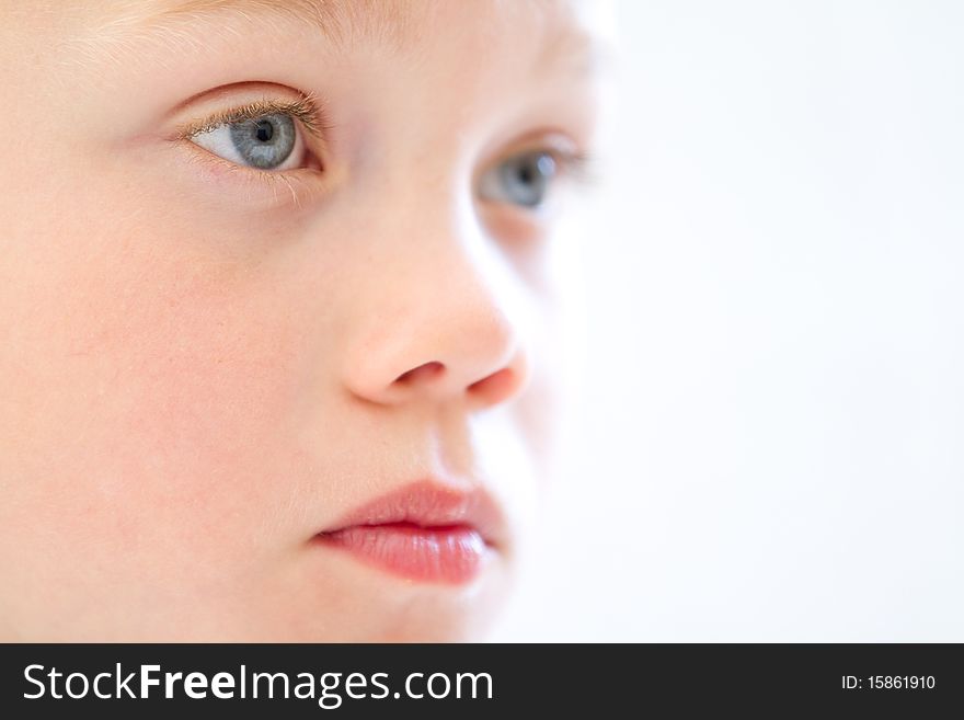 Portrait of a young child on white background. Portrait of a young child on white background