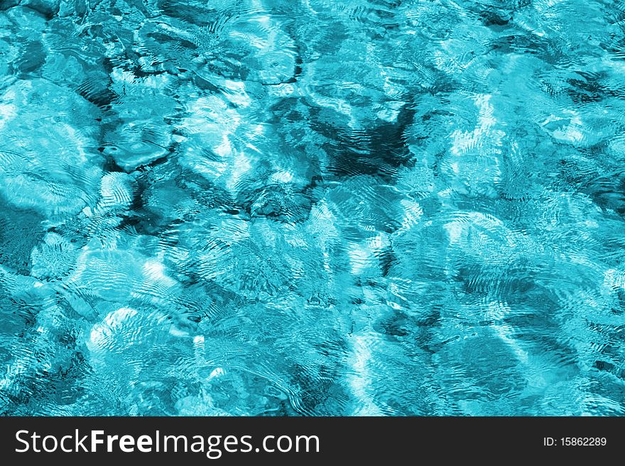 A blue water background or texture