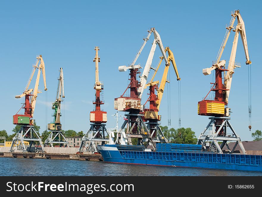 Giant cranes in a port