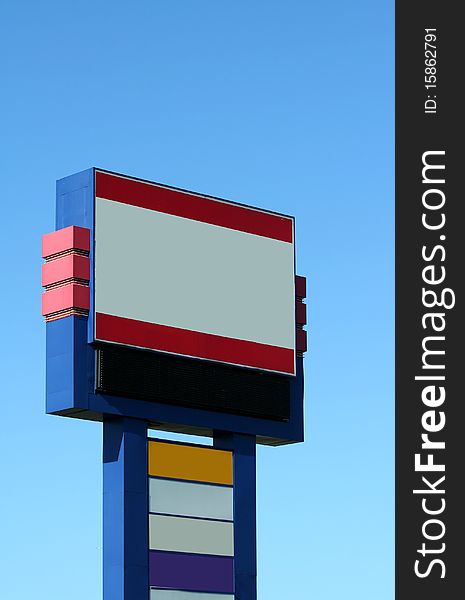A Blank billboard sign with blue sky