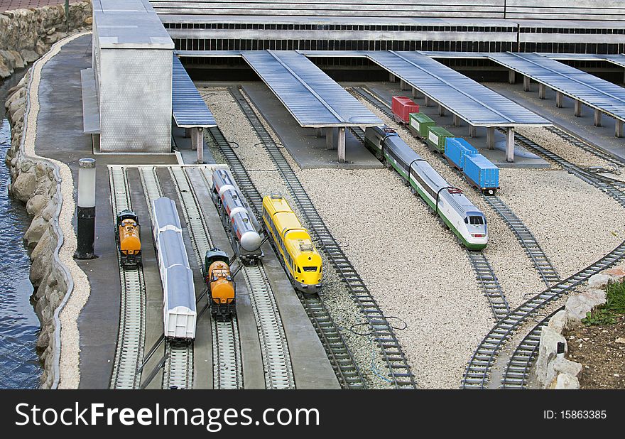 A recostrution of station termini in roma with electrics trains