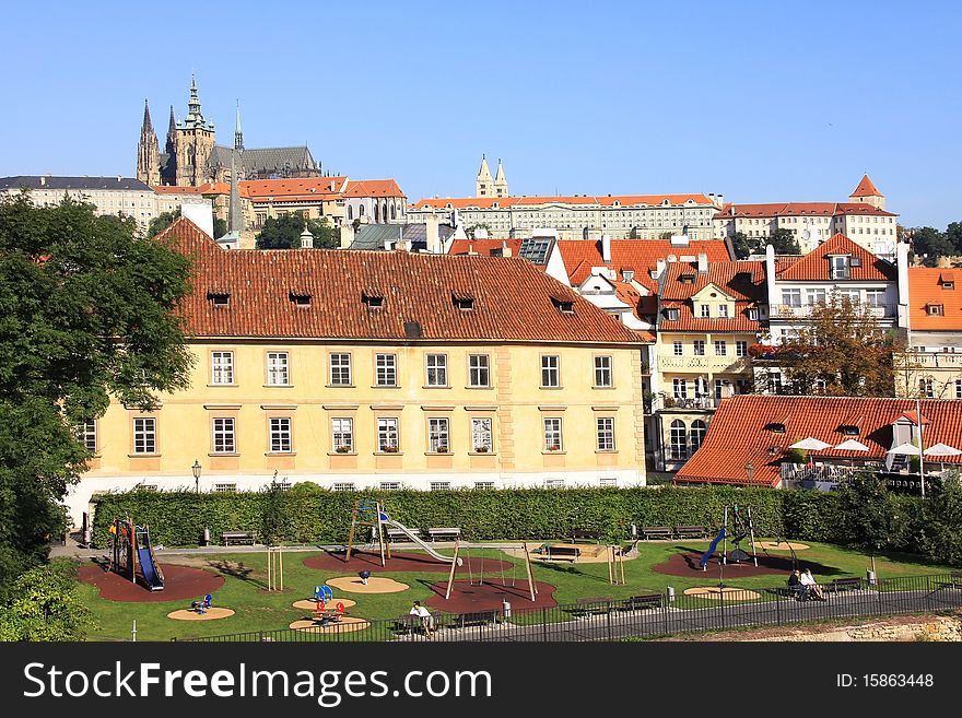 Prague Gothic Castle Above River Vltava