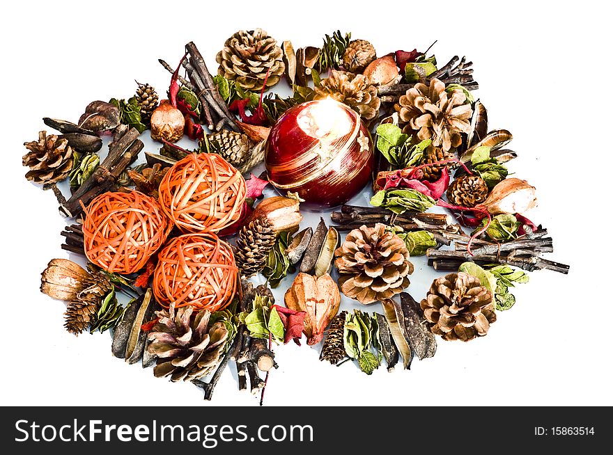 Colorful Christmas Decorations Isolated