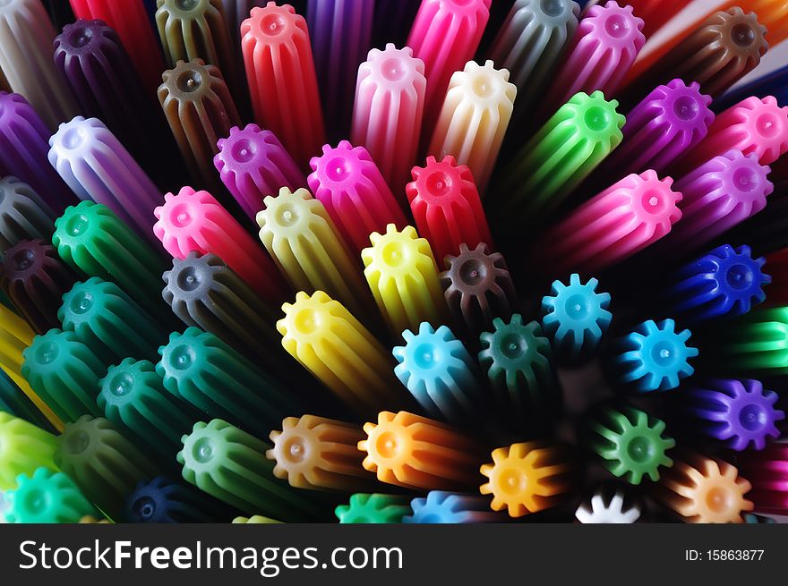 Colors in shape of felt tip pens, spectral. Colors in shape of felt tip pens, spectral