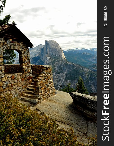 Half Dome and Geology Hut. Yosemite National Park, California