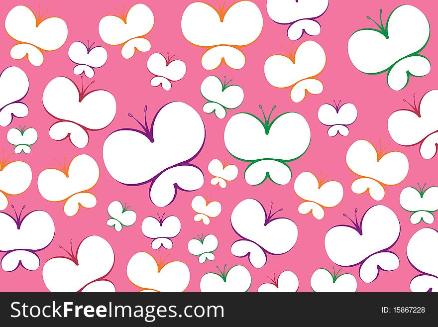 Beautyfull Butterfly on pink background ( illustration). Beautyfull Butterfly on pink background ( illustration)