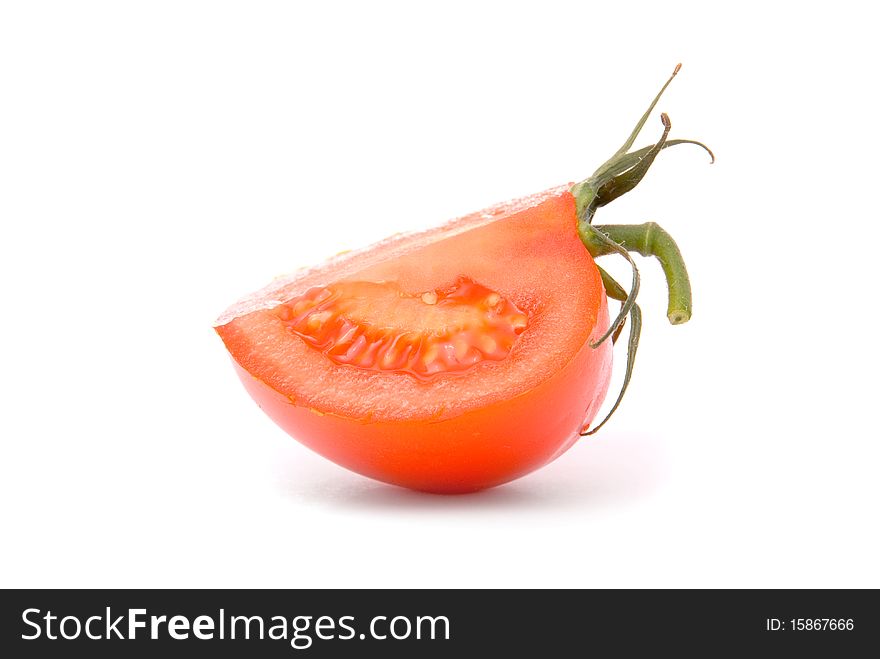 Fresh tomato isolated on white.