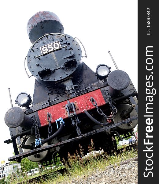 An old steam locomotive front
