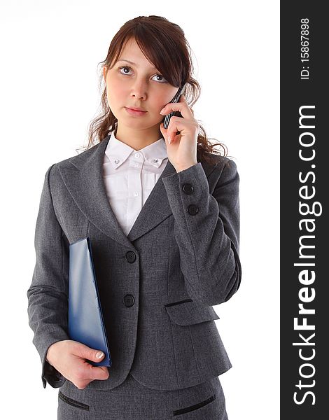 Business Woman Talking At Cell Phone