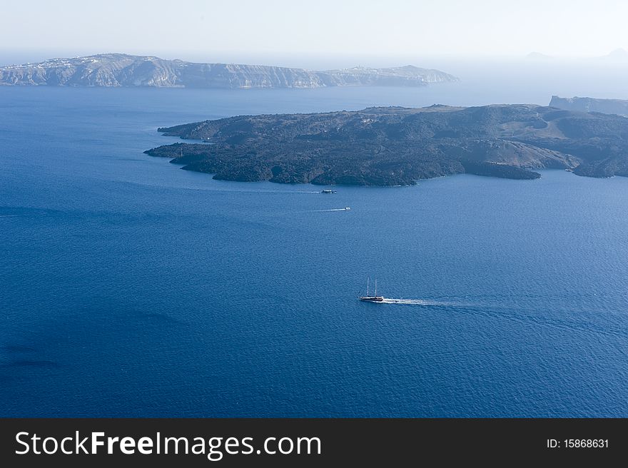 Gorgeous view of romantic Santorini's coast. Greece.