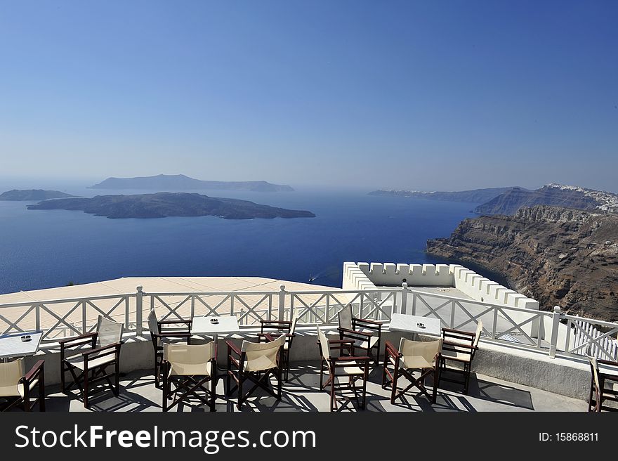 Gorgeous view of romantic Santorini's coast. Greece.