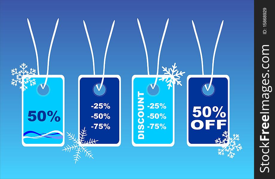 Illustration of winter price tags