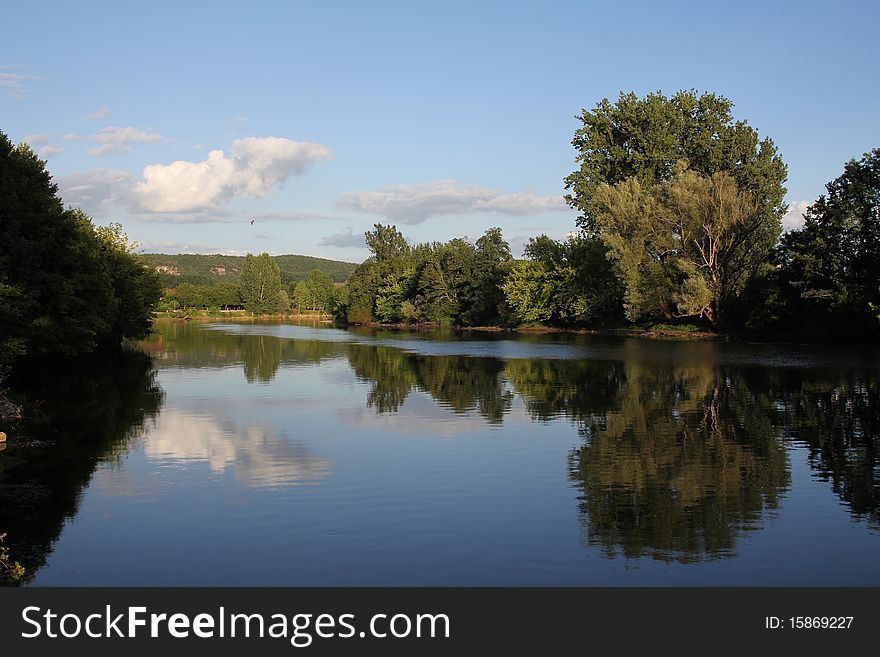 Reflections in a River in France. Reflections in a River in France