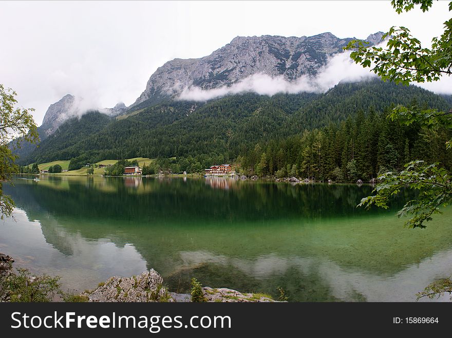 Lake  Hintersee  With  Reiteralpe