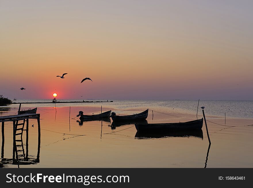 A small fishermen`s harbor